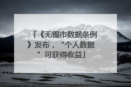 《无锡市数据条例》发布，“个人数据”可获得收益