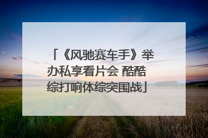 《风驰赛车手》举办私享看片会 酷酷综打响体综突围战