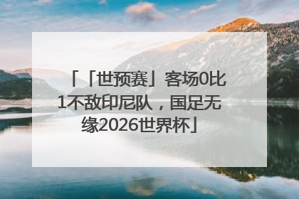 「世预赛」客场0比1不敌印尼队，国足无缘2026世界杯