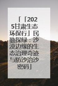 「2025甘肃生态环保行」民勤探绿：沙漠边缘的生态治理奇迹与防沙治沙密码