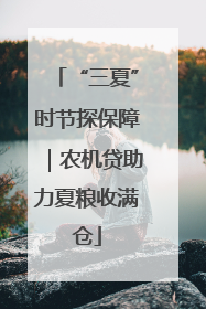 “三夏”时节探保障｜农机贷助力夏粮收满仓