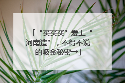 “买买买”爱上“河南造”，不得不说的吸金秘密→