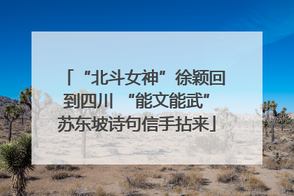 “北斗女神”徐颖回到四川 “能文能武”苏东坡诗句信手拈来