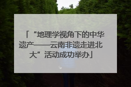“地理学视角下的中华遗产——云南非遗走进北大”活动成功举办