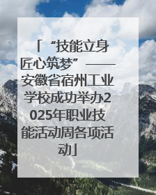 “技能立身 匠心筑梦”——安徽省宿州工业学校成功举办2025年职业技能活动周各项活动