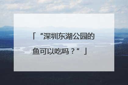 “深圳东湖公园的鱼可以吃吗？”