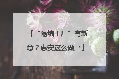 “隔墙工厂”有新意？惠安这么做→
