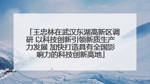 王忠林在武汉东湖高新区调研 以科技创新引领新质生产力发展 加快打造具有全国影响力的科技创新高地