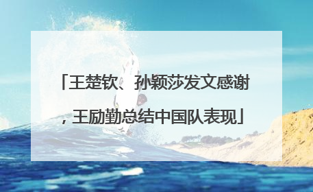 王楚钦、孙颖莎发文感谢，王励勤总结中国队表现