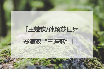 王楚钦/孙颖莎世乒赛混双“三连冠”