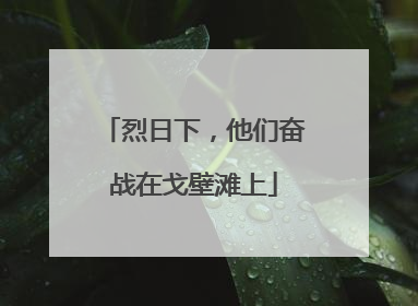 烈日下，他们奋战在戈壁滩上