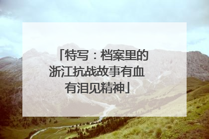 特写：档案里的浙江抗战故事有血有泪见精神