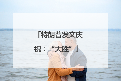 特朗普发文庆祝：“大胜”