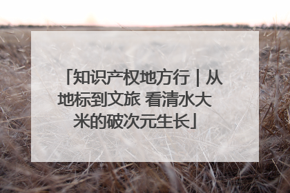 知识产权地方行｜从地标到文旅 看清水大米的破次元生长