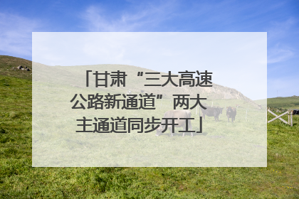 甘肃“三大高速公路新通道”两大主通道同步开工
