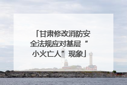 甘肃修改消防安全法规应对基层“小火亡人”现象