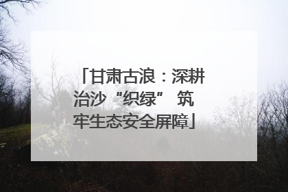 甘肃古浪：深耕治沙“织绿” 筑牢生态安全屏障
