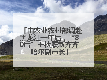 由农业农村部调赴黑龙江一年后，“80后”王杕履新齐齐哈尔副市长