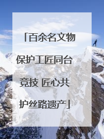 百余名文物保护工匠同台竞技 匠心共护丝路遗产