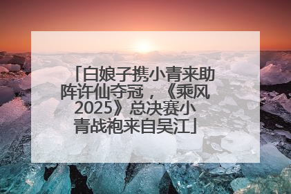 白娘子携小青来助阵许仙夺冠，《乘风2025》总决赛小青战袍来自吴江