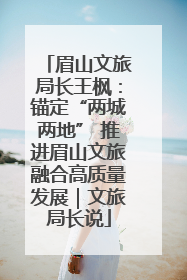 眉山文旅局长王枫：锚定“两城两地” 推进眉山文旅融合高质量发展｜文旅局长说