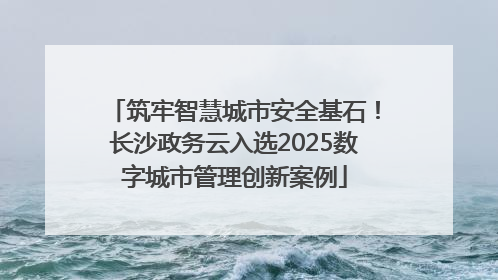 筑牢智慧城市安全基石！长沙政务云入选2025数字城市管理创新案例