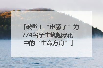 破壁！“电骡子”为774名学生筑起暴雨中的“生命方舟”