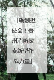 砺剑担使命！贵州消防探索新型作战力量