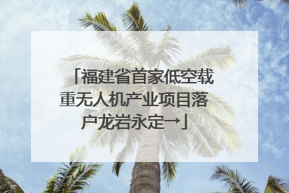 福建省首家低空载重无人机产业项目落户龙岩永定→