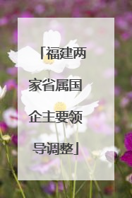 福建两家省属国企主要领导调整