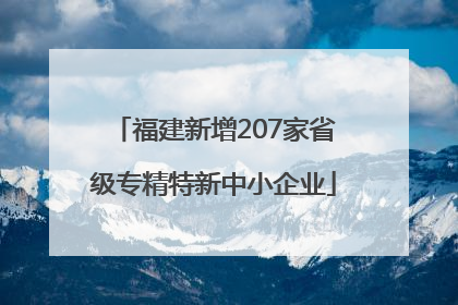 福建新增207家省级专精特新中小企业
