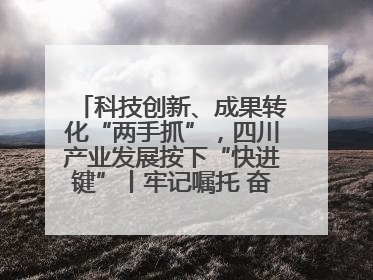 科技创新、成果转化“两手抓”，四川产业发展按下“快进键”丨牢记嘱托 奋力打造两高地两基地一屏障