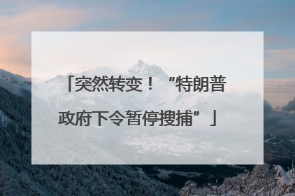 突然转变！“特朗普政府下令暂停搜捕”