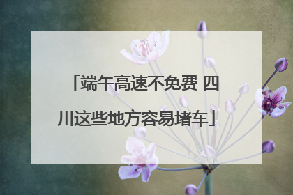 端午高速不免费 四川这些地方容易堵车