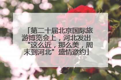 第二十届北京国际旅游博览会上，河北发出“这么近，那么美，周末到河北”盛情邀约