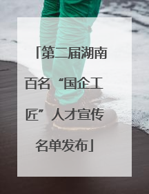 第二届湖南百名“国企工匠”人才宣传名单发布