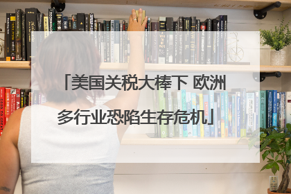 美国关税大棒下 欧洲多行业恐陷生存危机