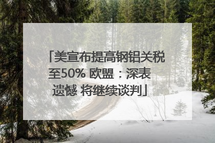 美宣布提高钢铝关税至50% 欧盟：深表遗憾 将继续谈判