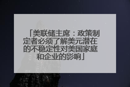 美联储主席：政策制定者必须了解美元潜在的不稳定性对美国家庭和企业的影响