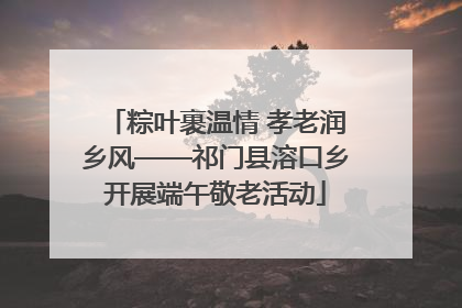 粽叶裹温情 孝老润乡风——祁门县溶口乡开展端午敬老活动