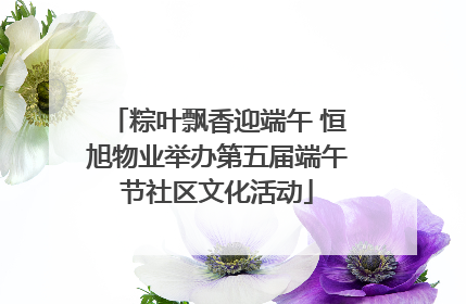 粽叶飘香迎端午 恒旭物业举办第五届端午节社区文化活动
