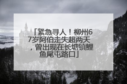 紧急寻人！柳州67岁阿伯走失超两天，曾出现在长塘镇鲤鱼尾屯路口