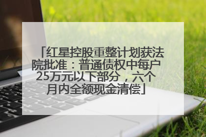 红星控股重整计划获法院批准：普通债权中每户25万元以下部分，六个月内全额现金清偿