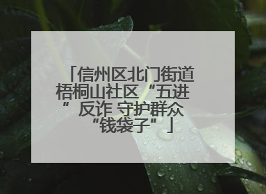 信州区北门街道梧桐山社区“五进”反诈 守护群众“钱袋子”