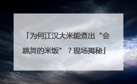 为何江汉大米能煮出“会跳舞的米饭”？现场揭秘