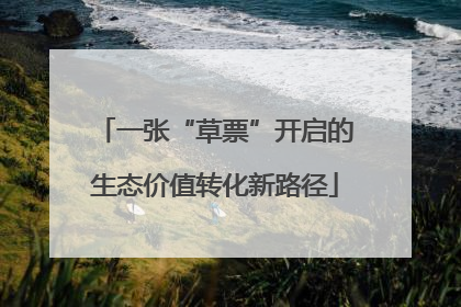 一张“草票”开启的生态价值转化新路径