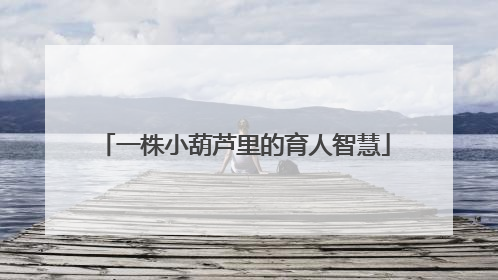 一株小葫芦里的育人智慧