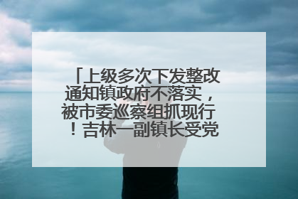 上级多次下发整改通知镇政府不落实，被市委巡察组抓现行！吉林一副镇长受党内警告处分