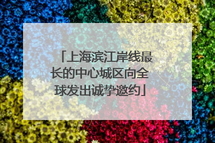 上海滨江岸线最长的中心城区向全球发出诚挚邀约