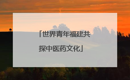 世界青年福建共探中医药文化